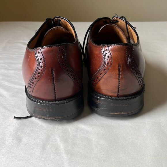 Vintage USA Leather Oxford Dress Shoesβ 10.5 Mahogany Brown - Picture 6 of 10